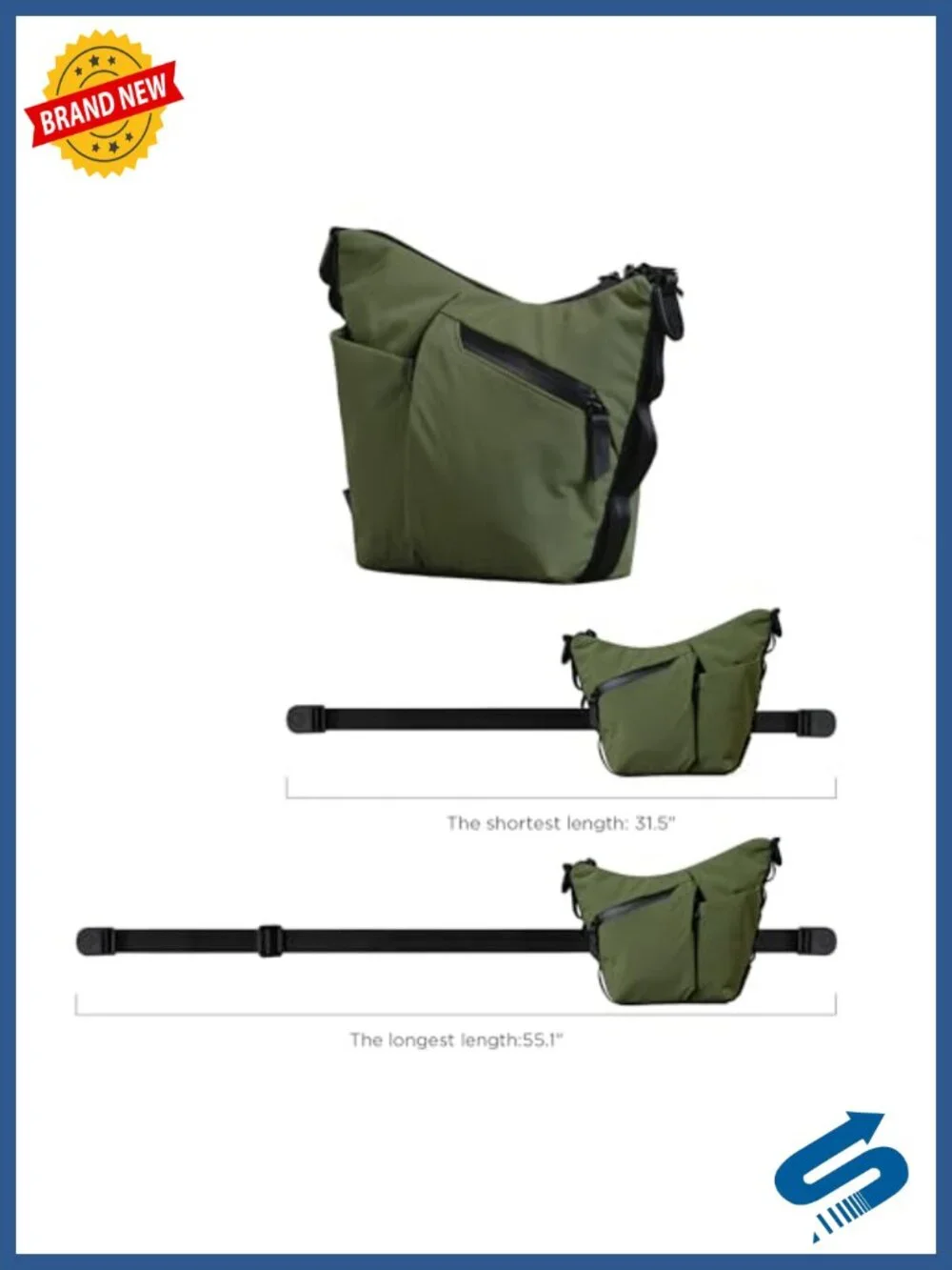 Compact 2L EDC Sling Bag with Key Tether, Expandable Bottle Pocket, YKK